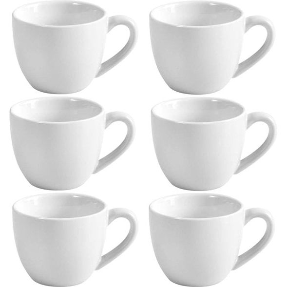 Porseleinen espressokopje, 90 ml demitasse voor espresso, thee, wit