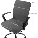 Bureaustoelhoes, bureaustoelhoes, stoelhoezen, draaistoel, overtrek, moderne stoel, overtrek, fauteuilhoes, elastisch, wasbaar, set voor bureaustoel, computer, bureaustoel (grijs, 2 stuks) (M)