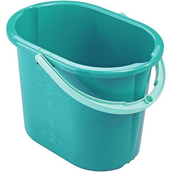 Picobello-emmer met 12 liter inhoud voor grote vloeroppervlakken, stabiele ovaalvormige reinigingsemmer, veelzijdige wasemmer met schaalverdeling voor het aflezen van de waterinhoud