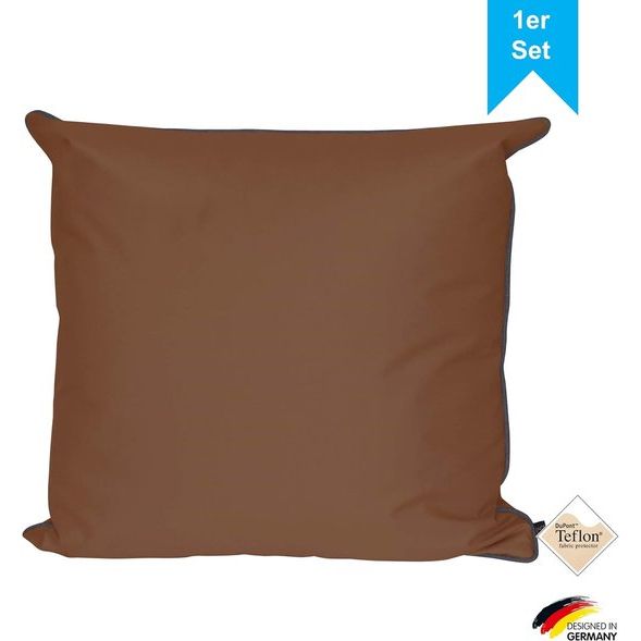 Kussen 60x60 cm [set van 2] - waterafstotende kussenhoes bruin (zonder vulkussen) - waterdichte kussenhoes voor binnen en buiten