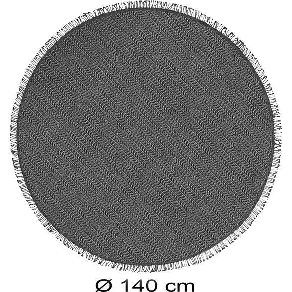 tafelkleed voor tuin, balkon en camping, weerbestendig en antislip, rechthoekig: 110 x 140 cm, 130 x 160 cm. Rond: 140 cm., rond 140 cm, grijs