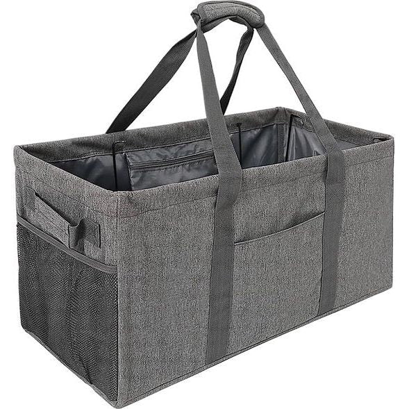 50 liter boodschappenmand, opvouwbaar, groot, voor dames en heren, draagtas met inklapbaar stalen draadframe, boodschappentas, wasmand, opvouwbaar, voor winkelen, vakantie, picknick, wassalon