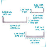 Rustieke zwevende plank in U-vorm in vintage design - set van 3 - inclusief schroeven en pluggen - houten planken van landhuis voor slaapkamer, woonkamer en meer - rustiek design - wit