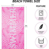 Strandlaken, groot, microvezelhanddoek 180 x 90 cm, zandafstotend, sneldrogend microvezel strandlaken, groot, voor strand/zwembad/strandstoelen (zwemmerroze)