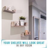 Rustieke zwevende plank in U-vorm in vintage design - set van 3 - inclusief schroeven en pluggen - houten planken van landhuis voor slaapkamer, woonkamer en meer - rustiek design - wit