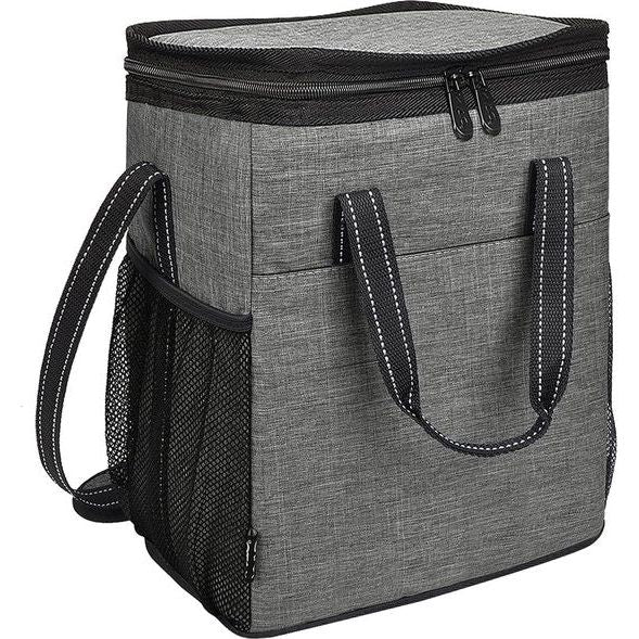 Flessentas voor 6 flessen Koeltas Geïsoleerde wijntas Draagbare wijnkoeltas met riem voor picknickfeest BBQ Camping Wijnproeven Grijs 27 x 16 x 33 cm