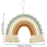 Kamerdecoratie, macramé, regenboog, wanddecoratie, handgeweven wolken, regenboog, macramé, wandtapijt, gevlochten koord, regenbooghanger in Scandinavische stijl, voor kinderslaapzaal,