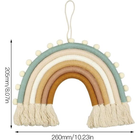 Kamerdecoratie, macramé, regenboog, wanddecoratie, handgeweven wolken, regenboog, macramé, wandtapijt, gevlochten koord, regenbooghanger in Scandinavische stijl, voor kinderslaapzaal,