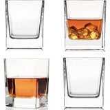 Kemstood whiskyglazen set kristalglas voor gin, wodka, rum, whisky - cocktailbeker set van 4 - cadeaus voor mannen met geschenkdoos