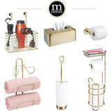 Toilet Roll Holder, Elegant Metal Toilet Paper Roll Holder, Toilet Roll Holder with Shelf, Convenient Storage for the Bathroom, Brass colour