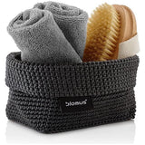 mand M van kunstvezel, antraciet, mand voor opslag, hoogwaardige afwerking, exclusieve look, ideaal voor handdoeken, cosmetica enz. (H / B / D: 9 x 10 x 15 cm, antraciet