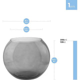 Kogelvaas glas Ø 19 cm H: 15,5 cm planten terrarium vaas grijs glazen vaas ronde vaas kleurrijke vis kom deco grijze vaas hydrocultuur vaas ronde vaas kandelaar | Olivia