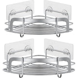 Doucheplank zonder boren, doucheplank, 2 stuks met 4 haken, roestvrijstalen wandgemonteerde badkamerplank, badkameraccessoires, shampoohouder voor douche