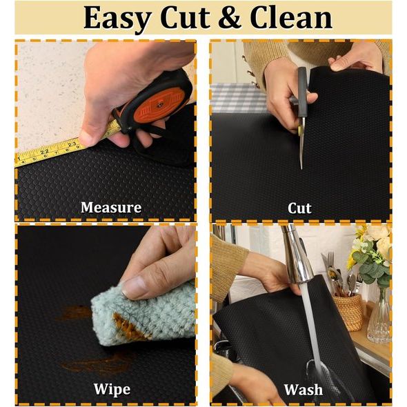 Lademat 60x600cm mat voor lades koelkast matten voor lades planken kast koelkast (zwart, 60cmx6m)