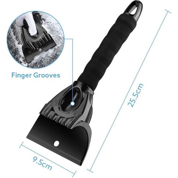 IJskrabber voor de auto, 2 stuks, met comfortabele zachte grip, professionele duurzame sneeuwschep voor autoruiten, vorst en ijs