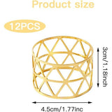 Pak van 12 servetringen, gouden universele servetringen set, servethouder, uitgehold voor bruiloftsfeest, verjaardag, jubileum tafeldecoratie