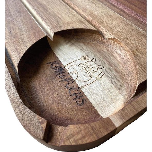 Premium Chopping and Roasting Board - 100% Acacia Wood - Can be Used on Both Sides - Clean Juice Drain - No Spills