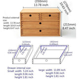 Houten bureau-organizer met schuifladen, voor thuiswerkplek, kantoorbenodigdheden, houten opbergbox, plankkast, houder, make-upkast met 4 laden, naturel