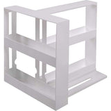 Kruidenrek, uittrekbaar, wit, draaibaar opbergsysteem voor specerijen en medicijnen, ruimtebesparend nisrek van kunststof, ideaal als kastinzet in keuken en badkamer, 27,5 x 10,5 x 28 cm
