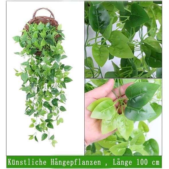 2 Pieces Artificial Hanging Plants, Artificial Flowers Like Real Ivy Plants Green Decoration for Garden, Wedding, Balcony, Hanging Baskets, Artificial Plants, YT-66