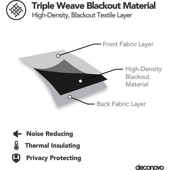 Deconovo Verduisterende Gordijnen met Ogen, 132x138 cm (B x H), Bruin, 1 stuk, Warmtewerend Gordijnen Geluidwerend voor de Woonkamer, Slaapkamer