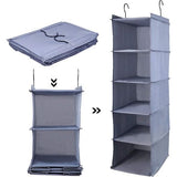 Ophangrek, opslag met 5 vakken en een lade, hangrek, kledingkast, hangrek met laden, hangrek