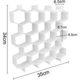 8 stuks lade-organizer, vakverdeler, kunststof, ladeverdeler, wit, verstelbaar, ladeverdeler, rooster, laderooster, compartimenten, opbergvak voor ondergoed en sokken, honingraatvorm