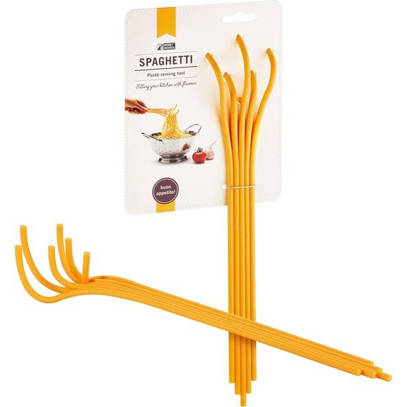 spaghetti-vormige plastic spaghettilepel/pastavork uit een serie op pasta geïnspireerde keukengadgets | Coole pastalepel om pasta te klauwen en te serveren | Originele keukenaccessoires