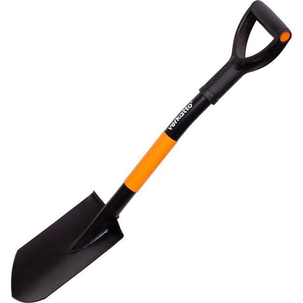 Mini-puntige spade van gehard staal, 75 cm, veldspade met metalen steel en D-greep, kleine tuinspade, kleine puntige schep voor tuin- en bouwwerkzaamheden