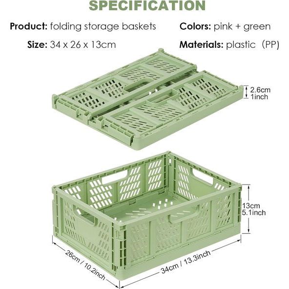 Shelf Baskets Set of 4 Plastic Storage Boxes Foldable Storage Boxes Kitchen Drawer Inserts Stackable Shelf Baskets Storage Boxes Transport Boxes Cabinet Container Cubes Home Office Bedroom Pink +