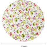 Tafelkleed rond 120 cm afwasbaar tafelkleed waterafstotend tafelkleed stofdicht met rode bloemen tropische planten voor keuken, eetkamer, eettafel, salontafel, tuintafel, biertafel