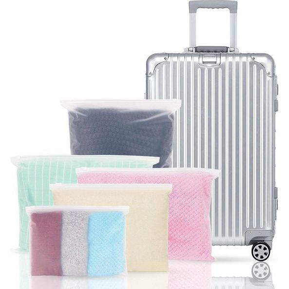 Zip zakken voor op reis, 5 maten, herbruikbare ritszakken, reistas, waterdicht, geurdicht, koffer-opbergtas, kledingtassen voor kleding, schoenen, ondergoed, cosmetica (40 stuks)
