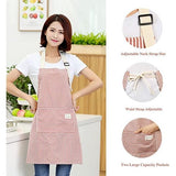 2 stuks kookschort, keukenschort voor dames, katoen, verstelbare schort met lange banden, kookschort met verstelbare nekriem voor koken, bakken, huishoudelijk werk, voor dames en heren, blauw, 72cm*68cm