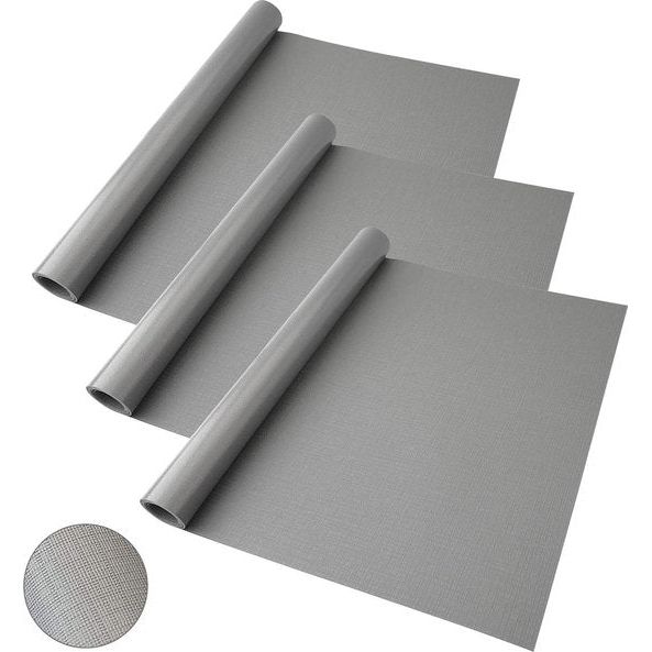 3 Packs keuken antislipmat EVA planken, lademat, op maat gesneden, waterdichte koelkastmatten, anti-schimmel, doe-het-zelf 45cm x 150cm, grijs