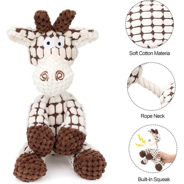 Touwtrekken Pluche Hondenspeelgoed Interactief Hondenspeelgoed tegen verveling Piepend Zacht Kauwen Katoen Gevuld Onverwoestbaar voor Kleine Middelgrote Huisdieren Puppy's Schapen Wit