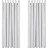 Deconovo Gordijnen Verduisterend met Lussen, Ondoorzichtige Kerst Gordijnen met Warmtewerende Stof voor Woonkamer, 140x175 cm (B x H), Grijswit, set van 2