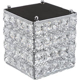 Kristal Zilver Cosmetische Tissue Box Gemaakt van Glas Metaal Tissue Box Tissue Dispenser Tissue Box Decoratie voor Woonkamer Eetkamer Hotel Restaurant Kantoor Vierkant