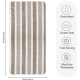 Set van 2 microvezel handdoeken, sterk waterabsorberende microvezel handdoeken, super zachte douchehanddoeken, sneldrogend en absorberend, 40 cm x 76 cm, bruin