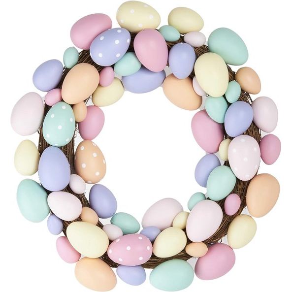 Kleurrijke paaseikrans in pastelkleuren, deurkrans, raamdecoratie, wanddecoratie, tafeldecoratie, lente, Pasen Kleurrijke paaseikrans in pastelkleuren, deurkrans, raamdecoratie, wanddecoratie, tafeldecoratie, lente, Pasen