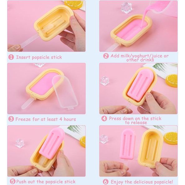 12 stuks ijsvormen, ijslolly, siliconen popsicle vormen, cakesicles siliconen vorm, met siliconen deksel en 12 ijsstokjes voor doe-het-zelf dessert en ijslolly's (herbruikbaar)