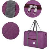 lichte opvouwbare reistas, handtas, plunjezak, duffel, weekendtas of sporttas, voor op reis, naar de sportschool of als handbagage, violet