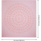 Indiaas wandtapijt, mandala, roségouden olifant, boho, wanddecoratie, esthetische kamerdecoratie, wanddoek mandala, psychedelisch 208 x 210 cm.