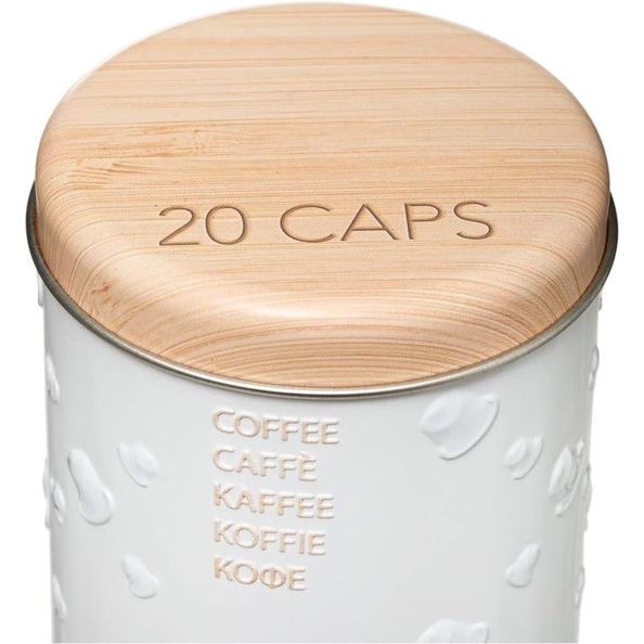 1 x koffiecapsulebox - doos voor koffiepads - capsulehouder, wit (18 x 8 cm)