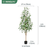 Kunstplanten, 180 cm hoog, eucalyptus kunstplant voor woondecoratie,