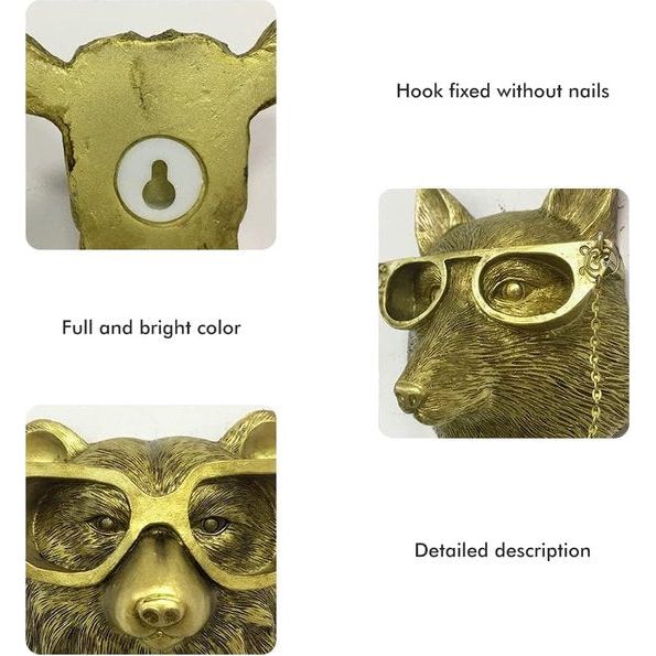 Hoofd-wanddecoratie, muurkunstdecoratie, hertenkop, wandtapijt, huisdecoratie, waterbestendig, bronsd hars, dierensculptuur, zonnecrème, dierenhoofd, wandtapijt, ornamenten (vos)