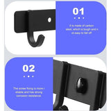 Kledinghaken, 2 stuks, haaklijst, garderobehaken met 4 haken, wandgarderobe, multifunctionele haken, zwart, voor garderobe, slaapkamer, kast, badkamer, keuken