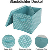 Opbergdoos met deksel, blauw, opvouwbare opbergmand, 40 x 30 x 25 cm, stoffen dozen, set van 3, organizer voor speelgoed, kleding, rek, boeken