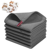 6 stuks keukendoeken, katoen, theedoeken, absorberende keukendoeken, zachte poetsdoeken, wafeldoek, keukenhanddoek voor het reinigen van plaat, tafelblad, baraanrecht, 34 x 34 cm