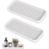 2 stuks spoelbakorganizer siliconen sponshouder sponsrek keuken witte afdruipmat slanke spoelbakorganizer badkamergootsteenplank afwassen instant droge gootsteenorganizer voor zepen, borstels