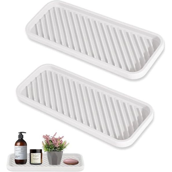 2 stuks spoelbakorganizer siliconen sponshouder sponsrek keuken witte afdruipmat slanke spoelbakorganizer badkamergootsteenplank afwassen instant droge gootsteenorganizer voor zepen, borstels